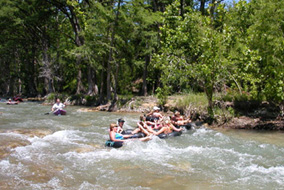Fun Rapids on the Horseshoe Loop!  Guadalupe River Tubing - RiverSportsTubes.com  830-964-2450